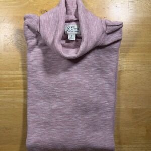 J. Crew Vintage Fleece‎ Cowl Neck Long Sleeve Pullover Top Heathered Pink S